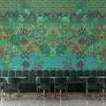 Fotomural Walls by Patel - Photo wallpaper »sati 2« - Floral design & ornaments with linen structure look - Green