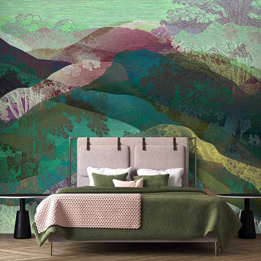 Fotomural Walls by Patel - Hidden Valley 2 - Mountain Wallpaper Abstract & Vintage