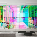 Fotomural Walls by Patel - Photo wallpaper »focus« - Futuristic design in a fourth dimension in neon colours - Smooth, slightly shiny premium non-woven fabric