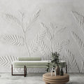 Fotomural Walls by Patel - Photo wallpaper »far« - fern leaves in front of concrete plaster texture - light