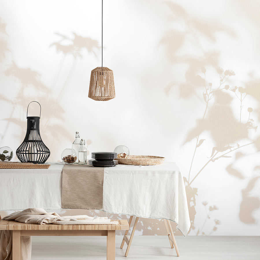Fotomural Walls by Patel - Shadow Room 1 - nature photo wallpaper beige & white, faded design