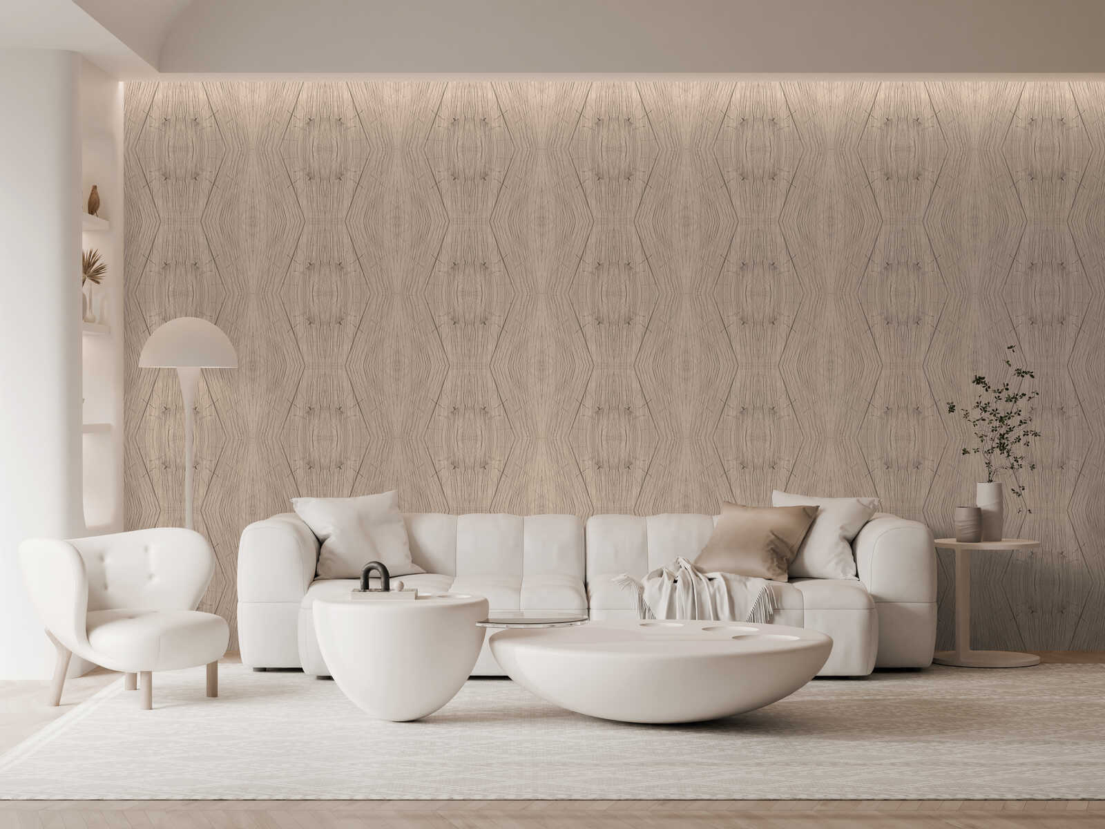 Fotomural Panel XXL 5 - Graphic wall mural with kaleidoscope motif beige on premium smooth nonwoven