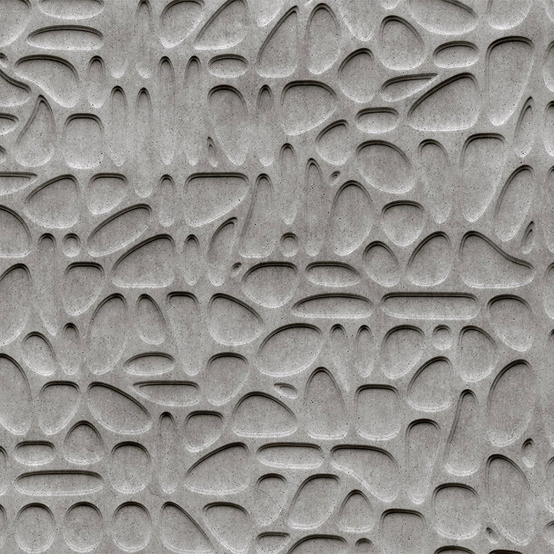 Fotomural Walls by Patel - Maze 1 - Cool 3D Concrete Bubbles Wallpaper - Grey, Black