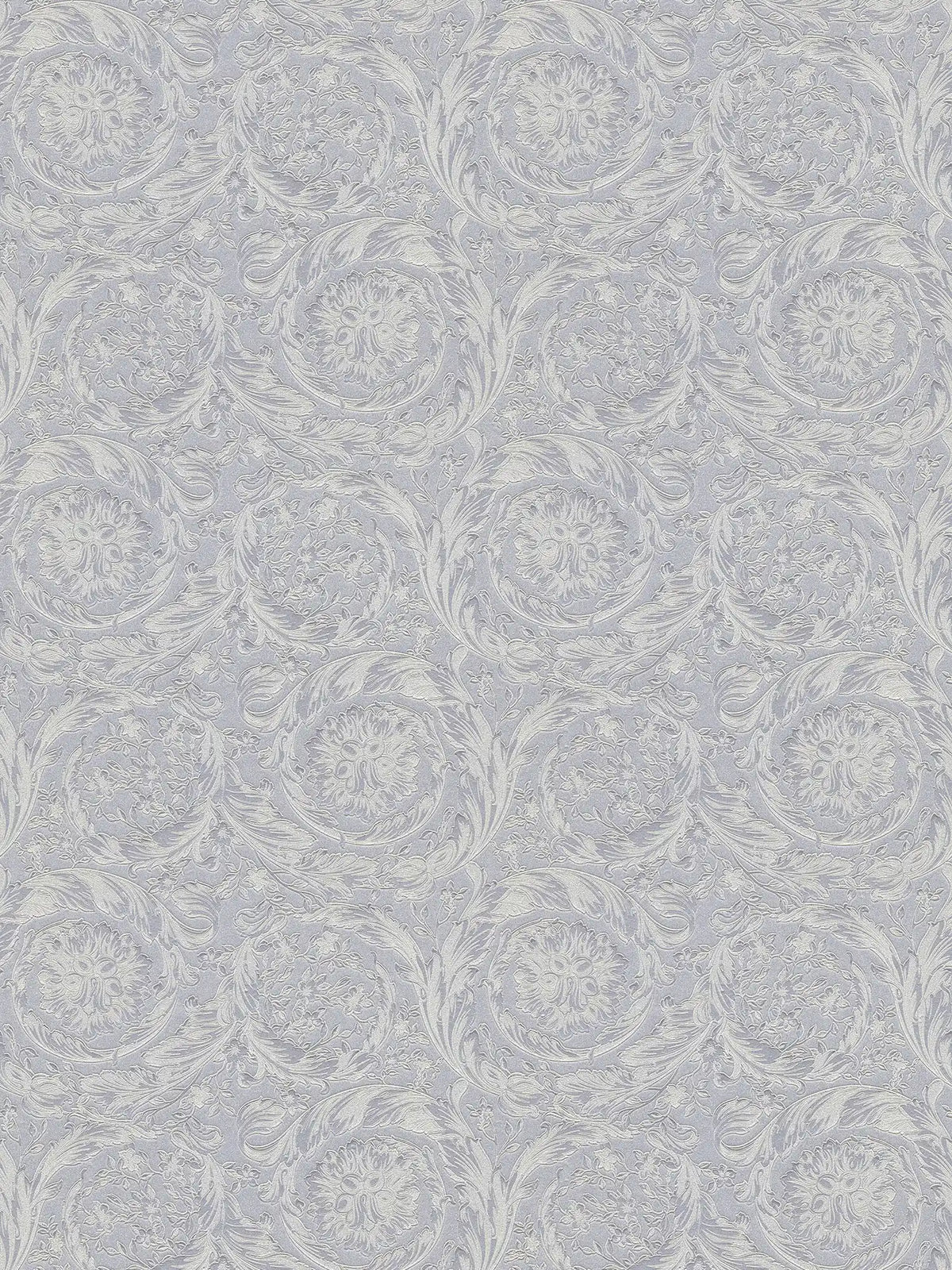 Papel pintado VERSACE plateado efecto brillo - plata, gris