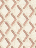 Papel pintado no tejido VERSACE con elegante relieve de mármol y diseño decorativo de rombos mate ligeramente texturizado - crema, rosa, blanco