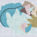 Fotomural Walls by Patel - Floral Collage 1 - Abstract digital print wallpaper, colourful art blotting paper structure - Beige, Blue