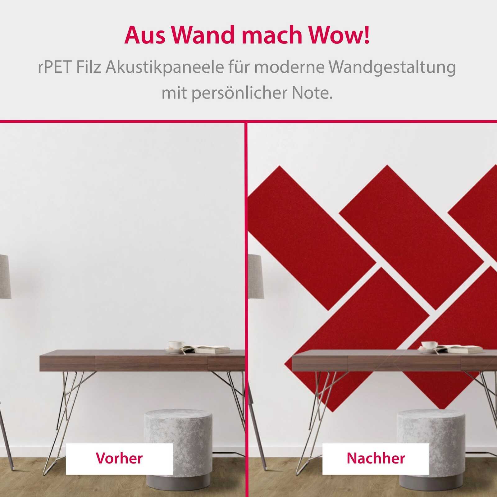 Panel Acustico de Fieltro Cherry Red - Modular Wall - Foto 5