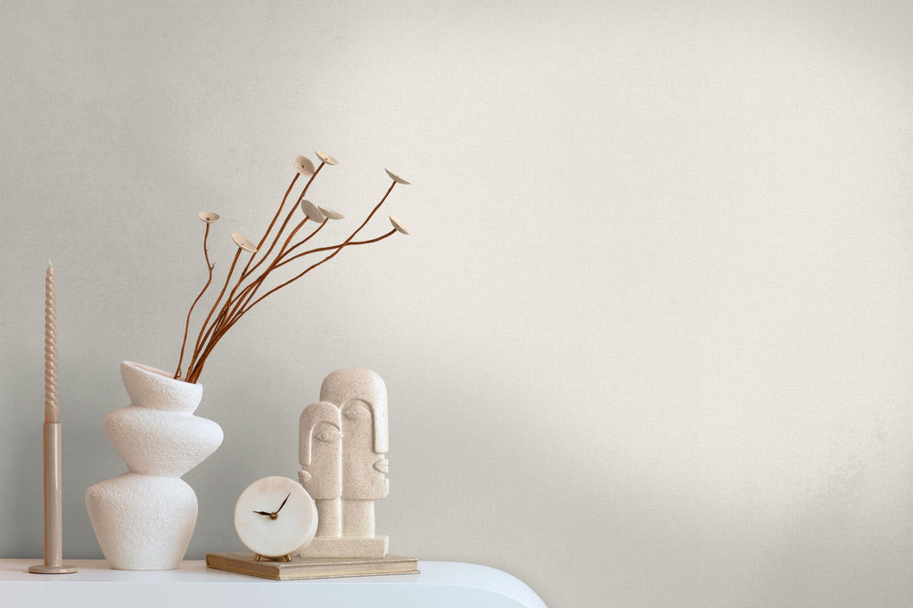 Hochwertige Vliestapete Beige Unitapete