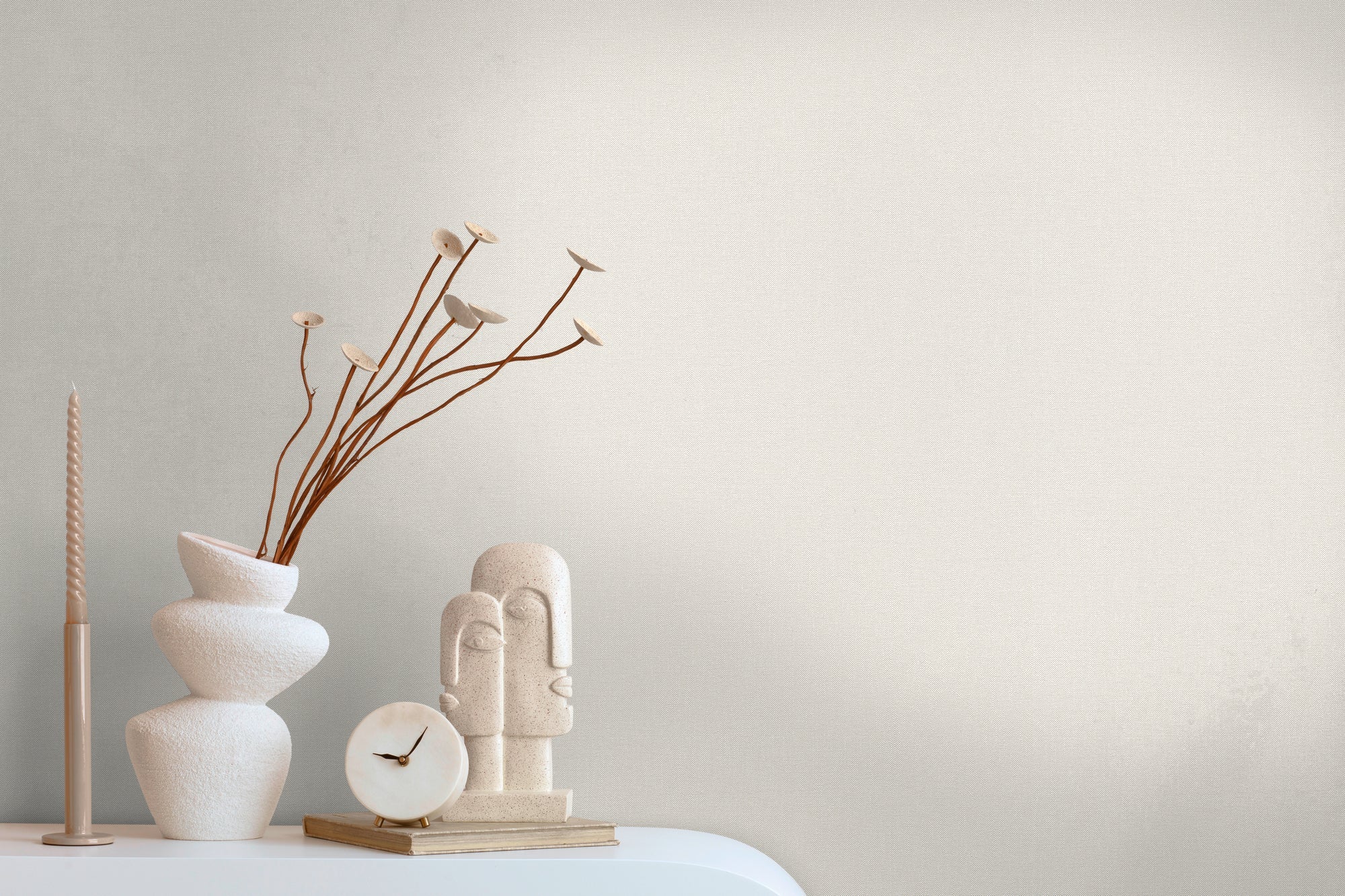 Hochwertige Vliestapete Beige Unitapete