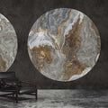 Fotomural Walls by Patel - Luna 1 - marble photo wallpaper circle design & black plaster look
