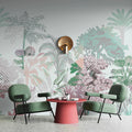 Fotomural Walls by Patel - Photo wallpaper »esplanade 1« - Jungle patchwork with shrubs - Green, Pink