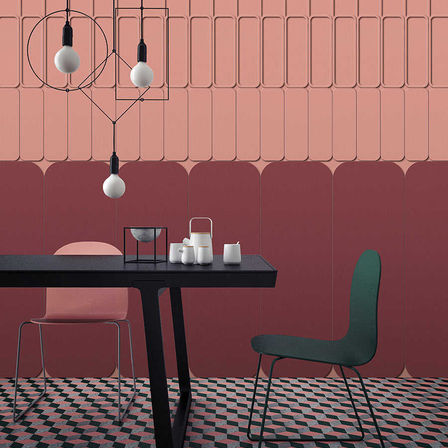 Fotomural Walls by Patel - Metro 2 - Graphic mural red with tone on tone pattern