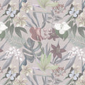 Fotomural Walls by Patel - Floral jungle mural drawn - grey, white