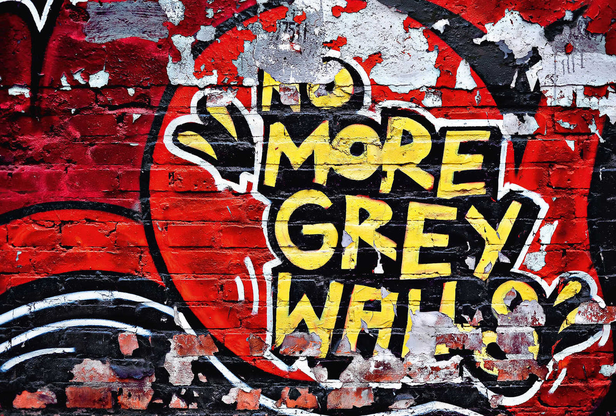 Fotomural Graffiti mural with 3D brick wall motif - DD Motive 2