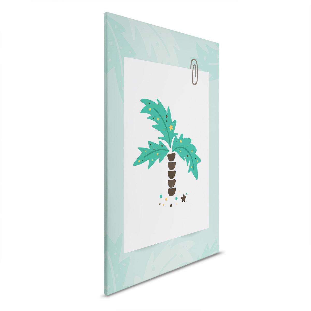 Cuadro lienzo Encanto tropical - Cuadro lienzo con palmera y diseño lúdico para la habitación de los niños