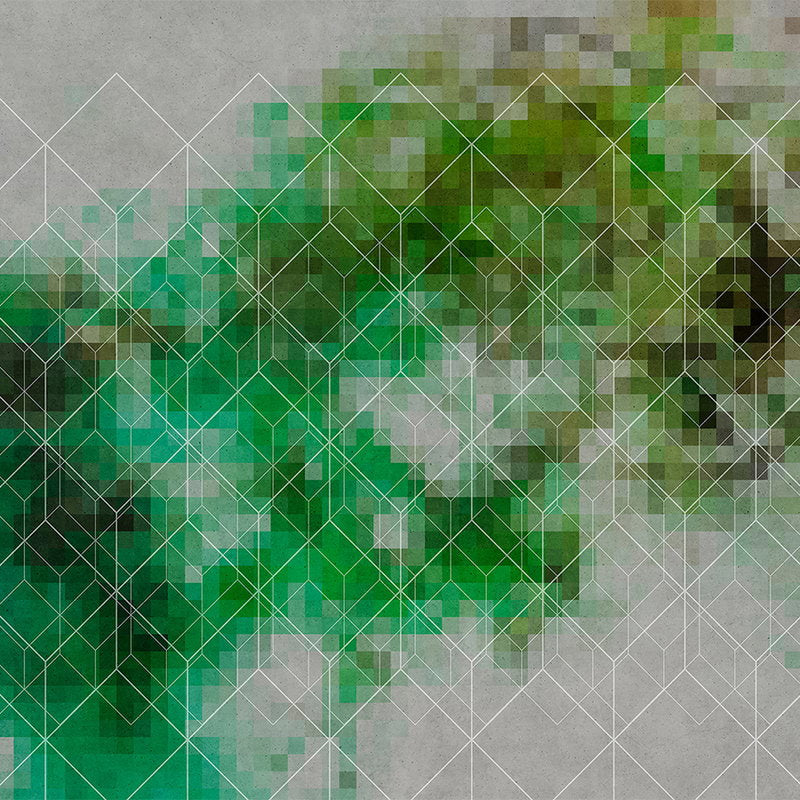Fotomural Walls by Patel - Color clouds & lines pattern photo wallpaper - green, grey