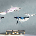 Fotomural Walls by Patel - Oceans Five 1 - Watercolour style whales & dolphins mural