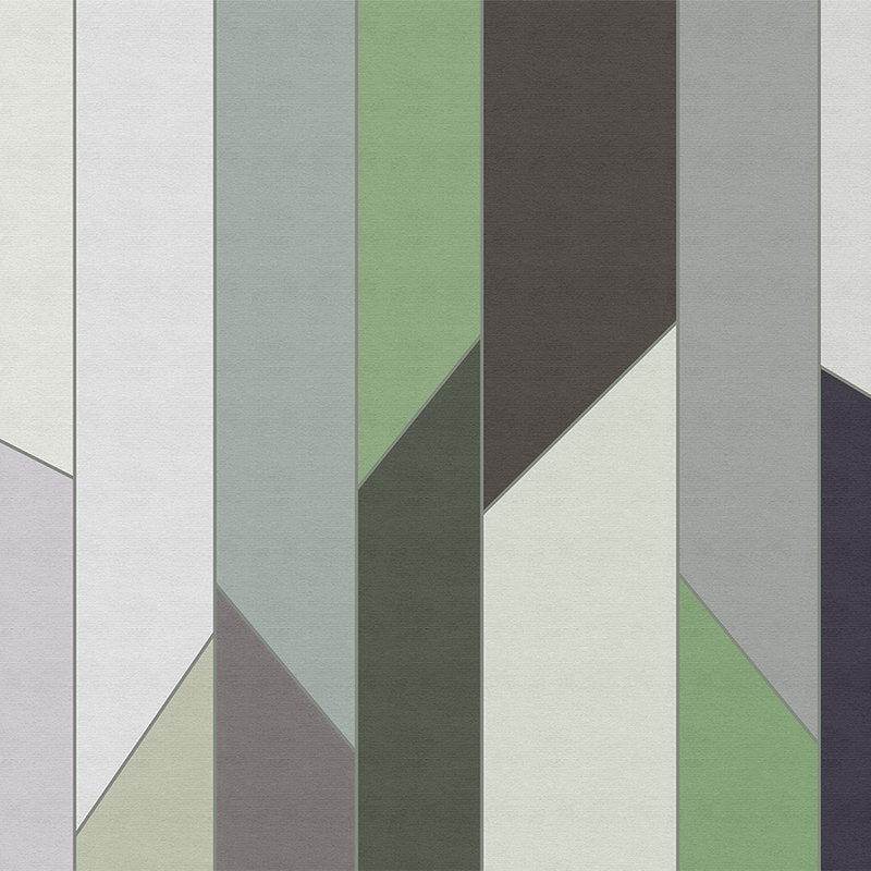 Fotomural Walls by Patel - Geometry 3 - Striped wallpaper in ribbed structure with colourful retro design - Green, Purple