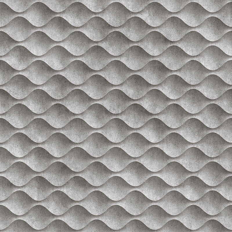 Fotomural Walls by Patel - Concrete 1 - Cool 3D Concrete Waves Wallpaper - Grey, Black