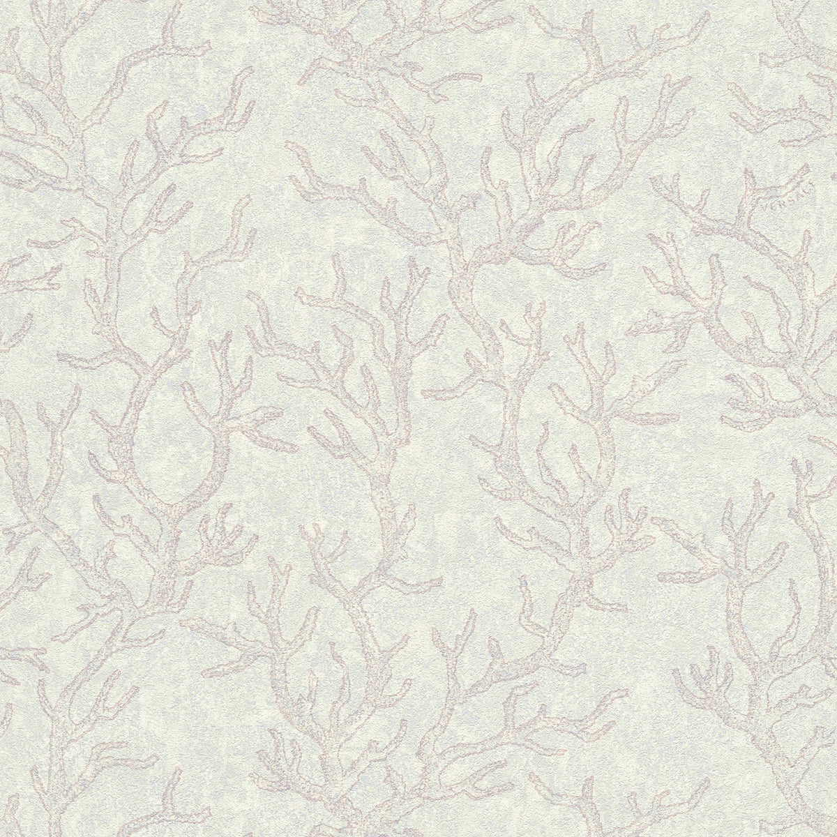 Papel pintado no tejido VERSACE con diseño de coral y estructura - gris, metálico