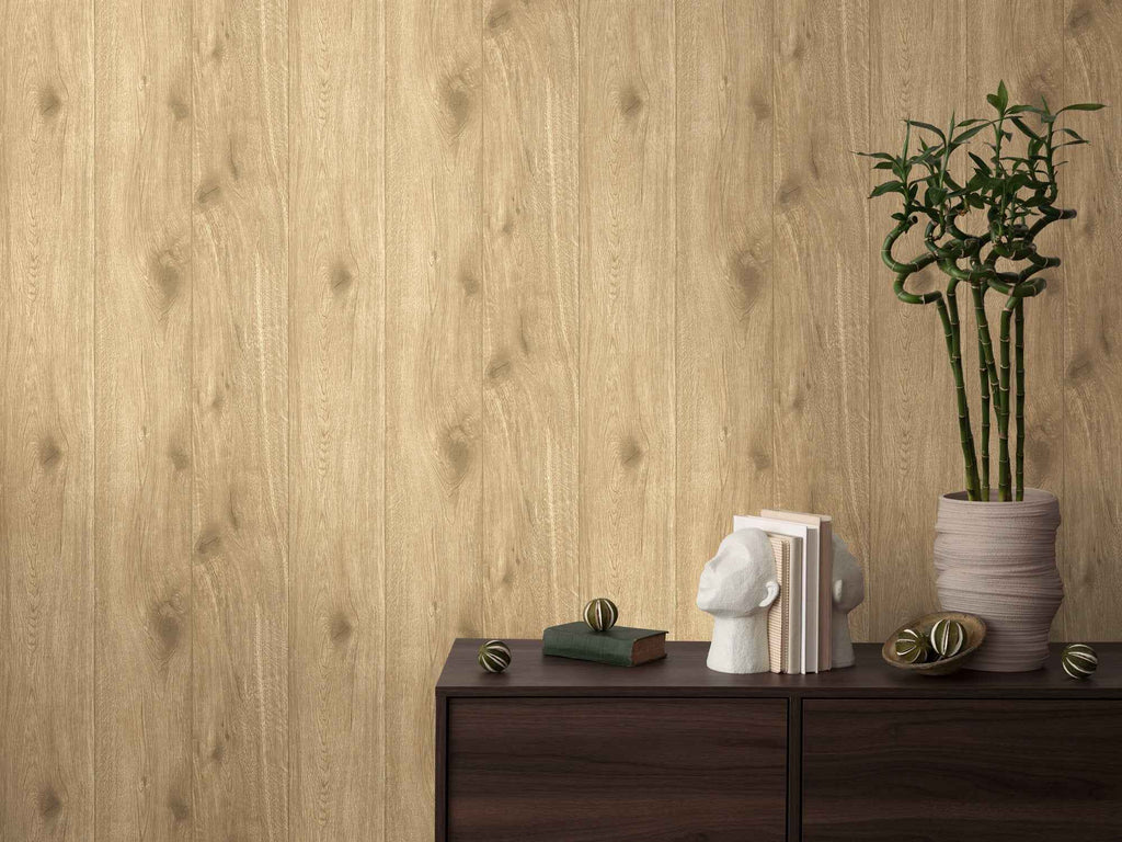 Hochwertige Vliestapete Braun Holzoptik