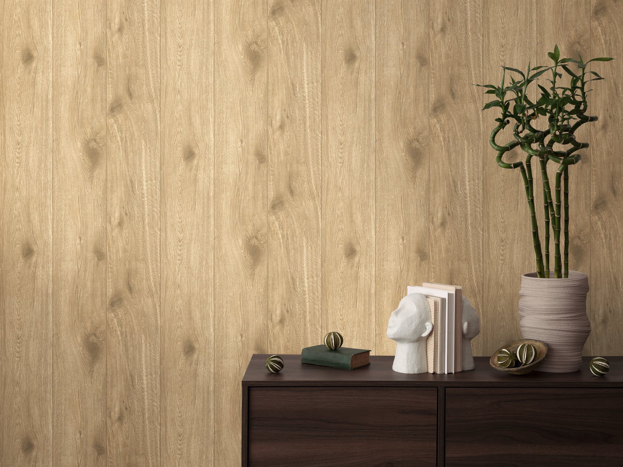 Hochwertige Vliestapete Braun Holzoptik