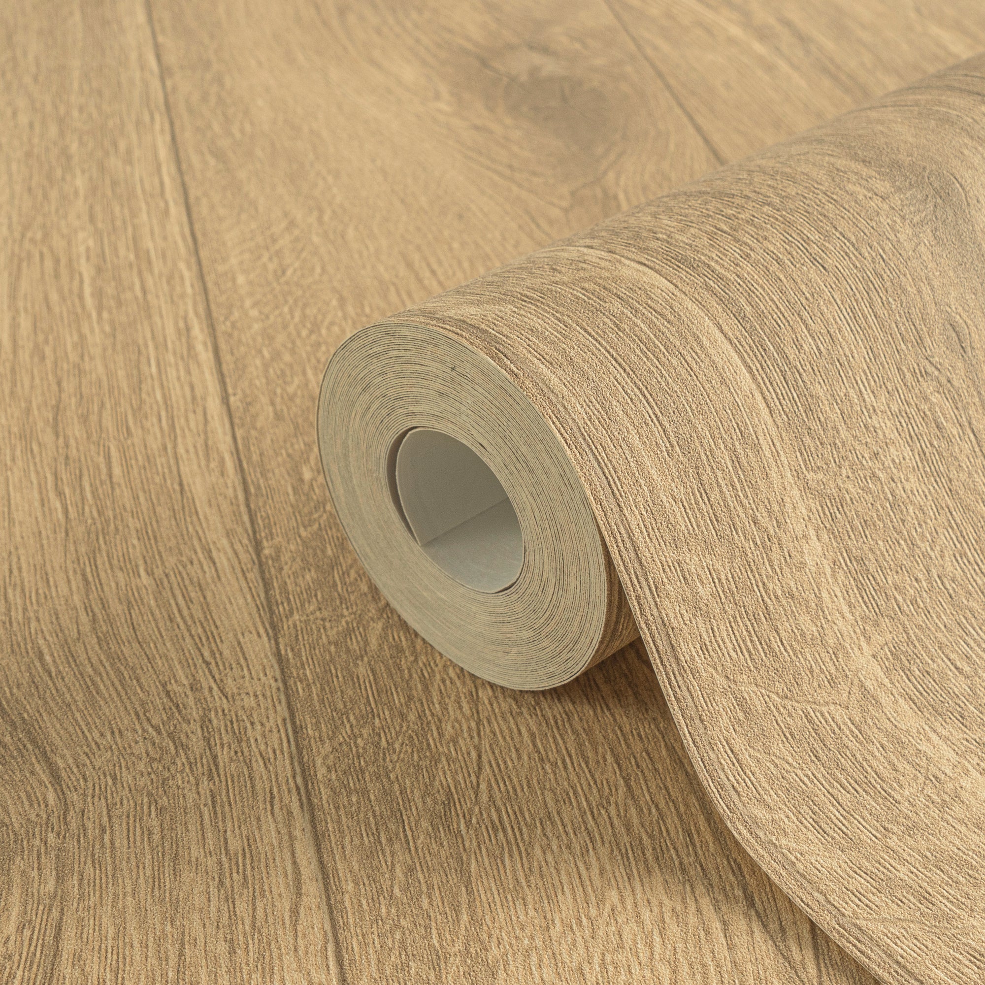 Hochwertige Vliestapete Braun Holzoptik