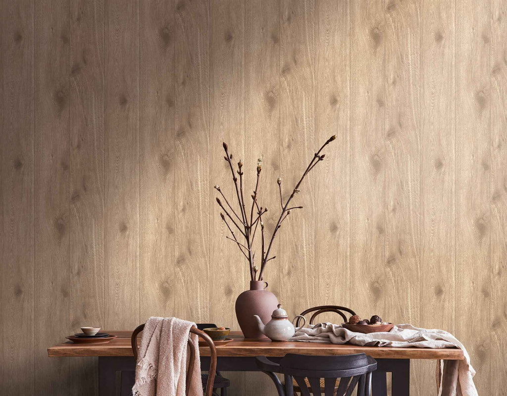 Hochwertige Vliestapete Braun Holzoptik