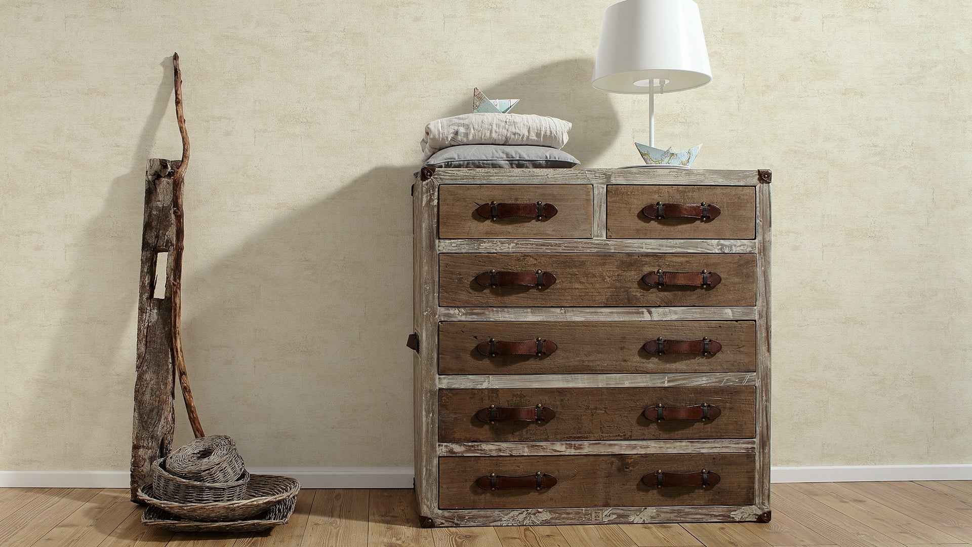 Hochwertige Vliestapete Beige Struktur