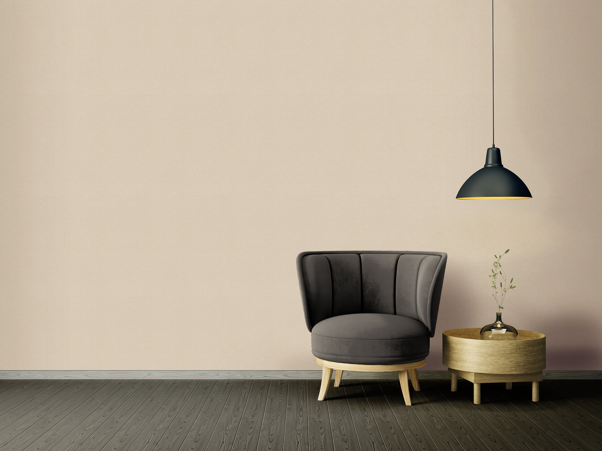 Hochwertige Vliestapete Beige Unitapete