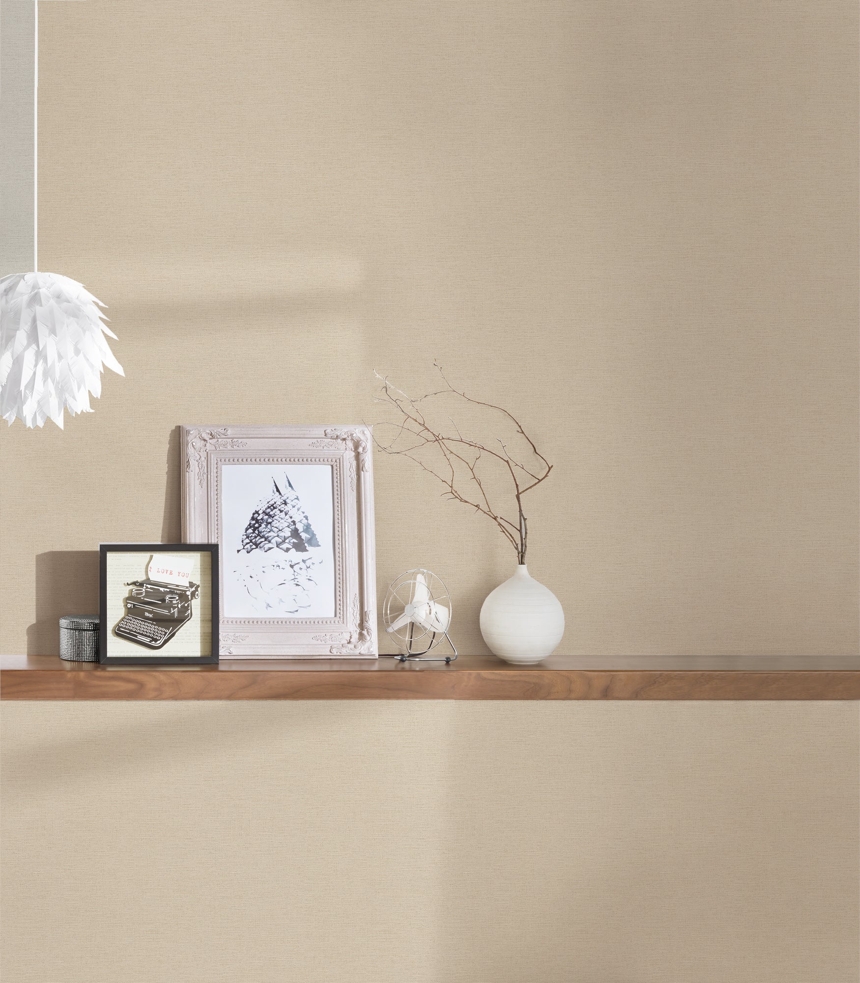 Hochwertige Vliestapete Beige Unitapete