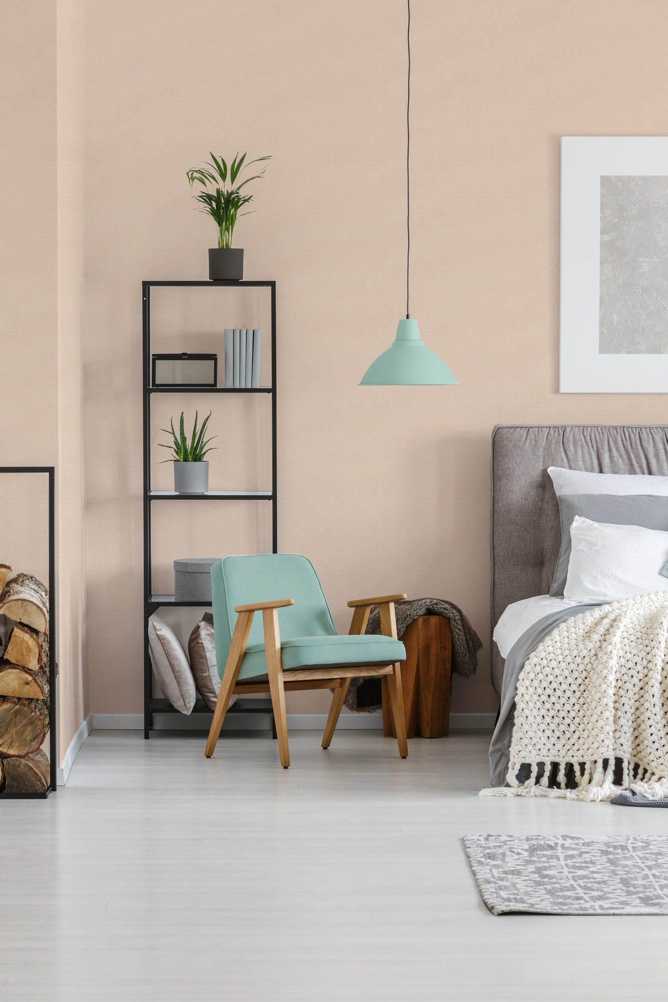 Hochwertige Vliestapete Beige Unitapete