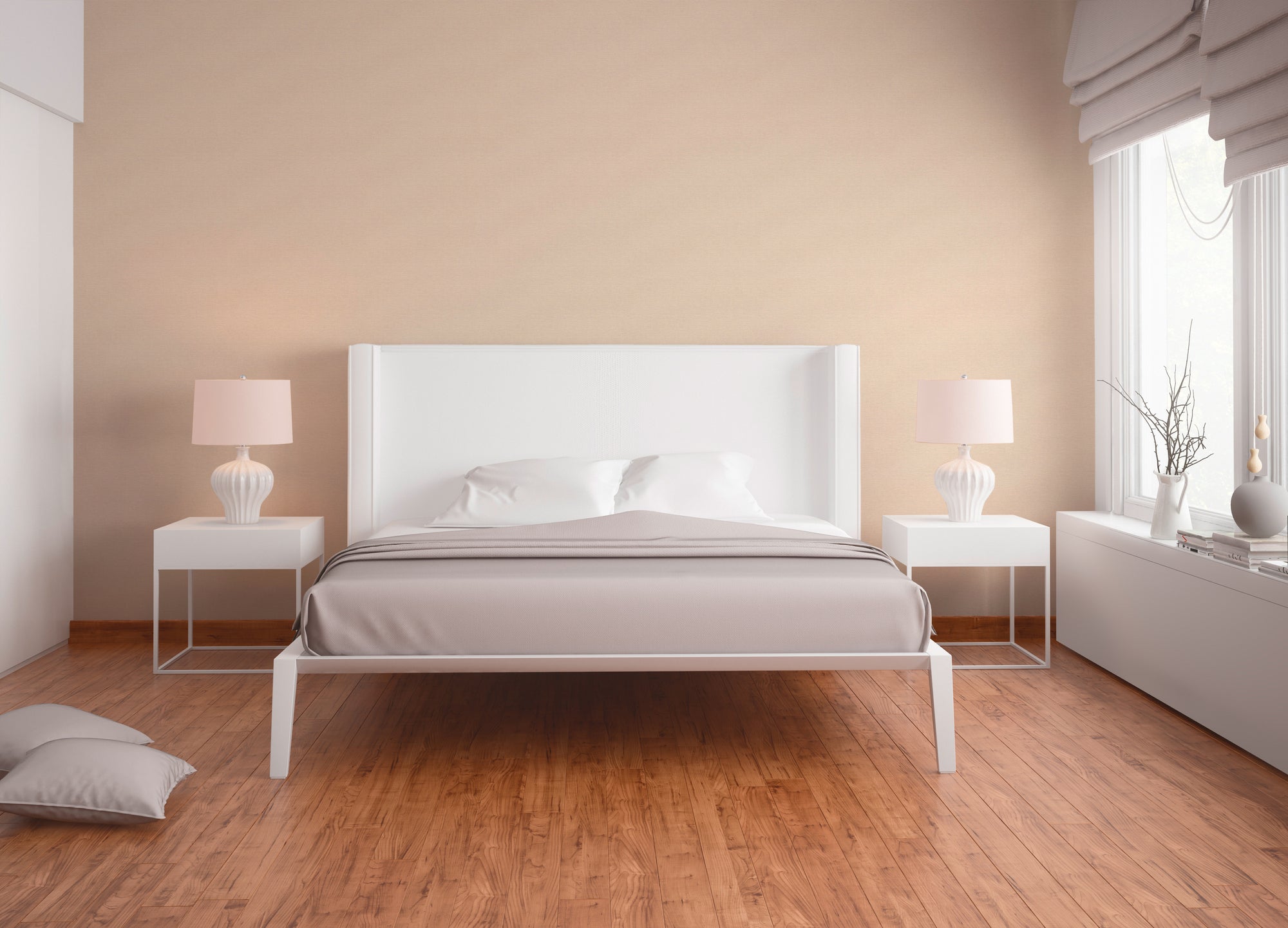 Hochwertige Vliestapete Beige Unitapete