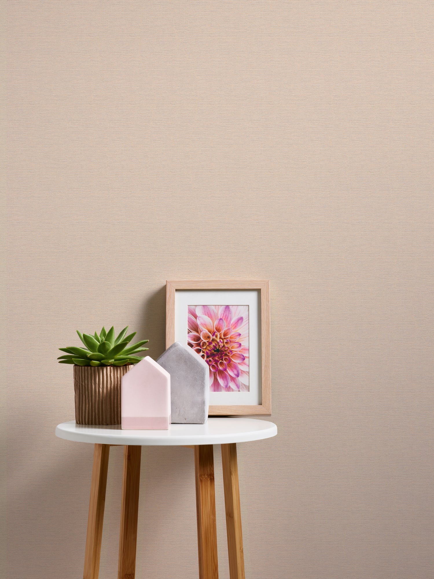 Hochwertige Vliestapete Beige Unitapete