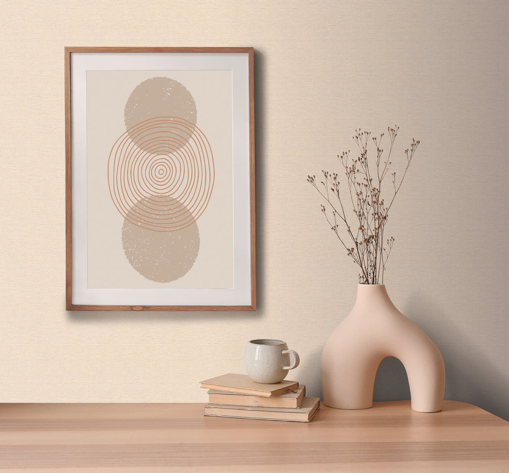 Hochwertige Vliestapete Beige Unitapete