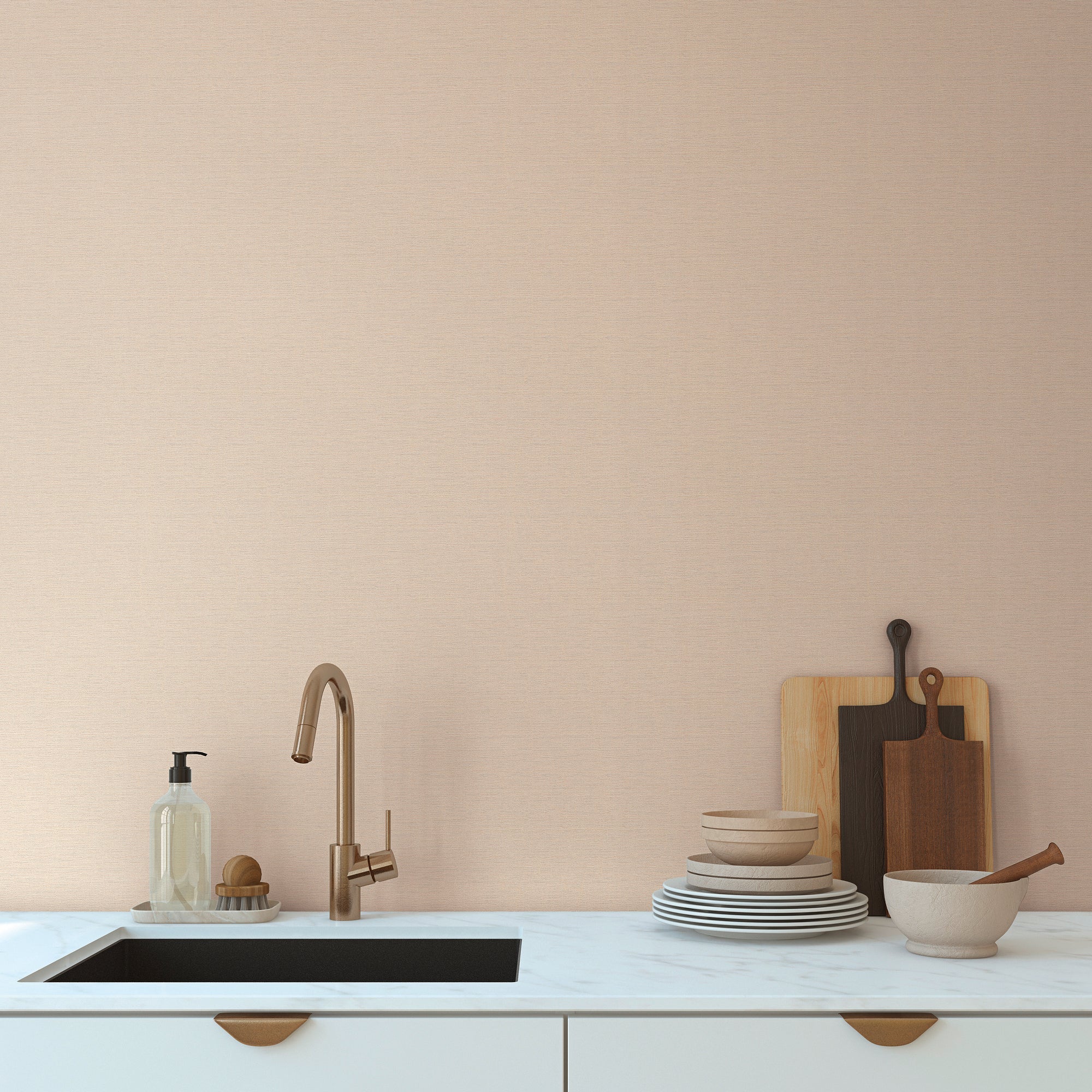 Hochwertige Vliestapete Beige Unitapete