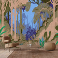 Fotomural Walls by Patel - Photo wallpaper »azura« - Abstract jungle motif with kraft paper texture - Smooth, slightly shiny premium non-woven fabric