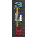 Fotomural Panel XXL 5 - Modern wallpaper colourful 'Atelier' lettering on premium smooth nonwoven