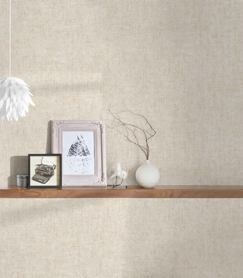 Hochwertige Vliestapete Beige Struktur
