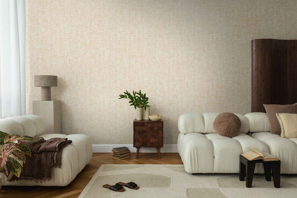 Hochwertige Vliestapete Beige Struktur