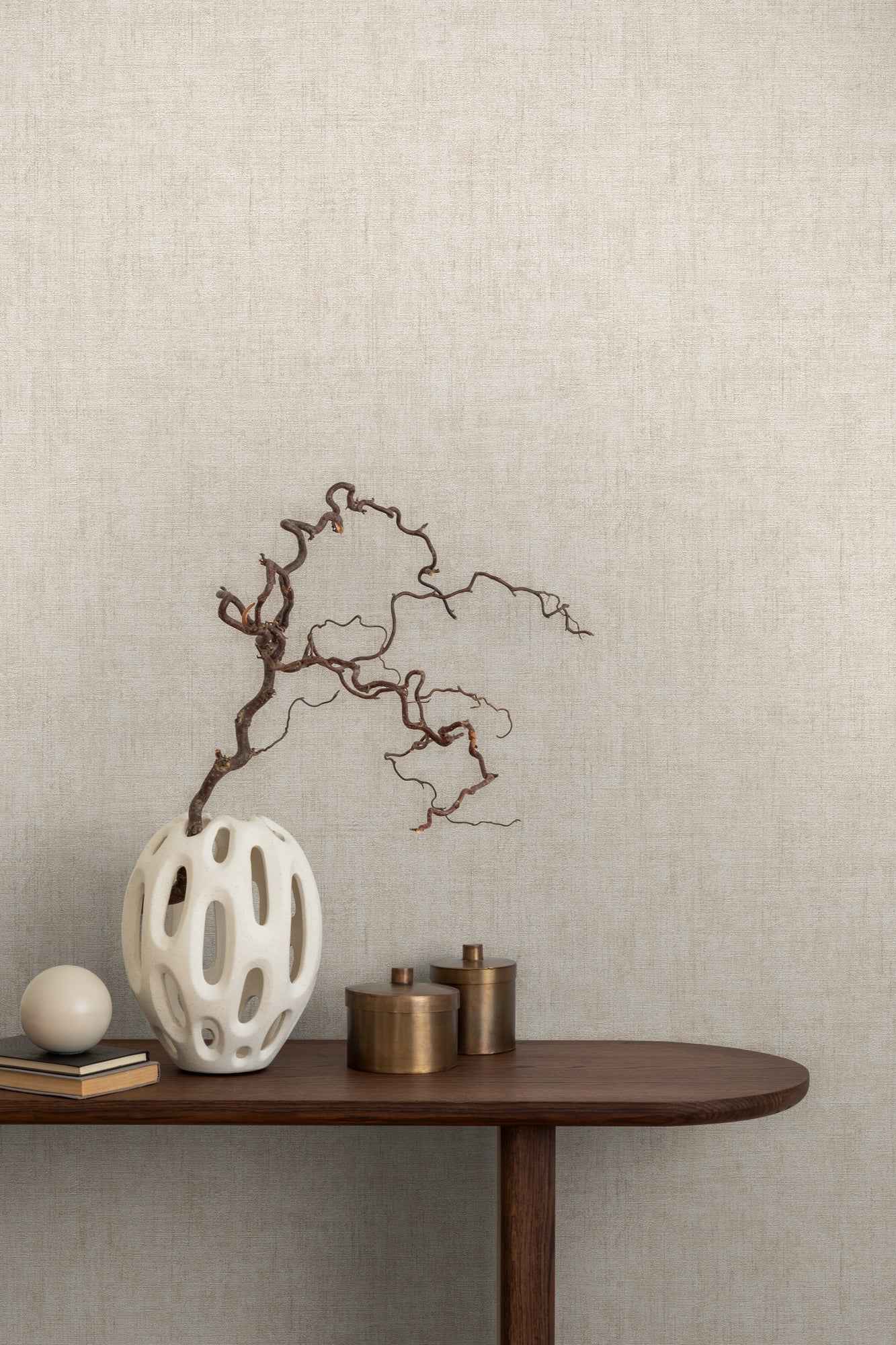 Hochwertige Vliestapete Beige Struktur