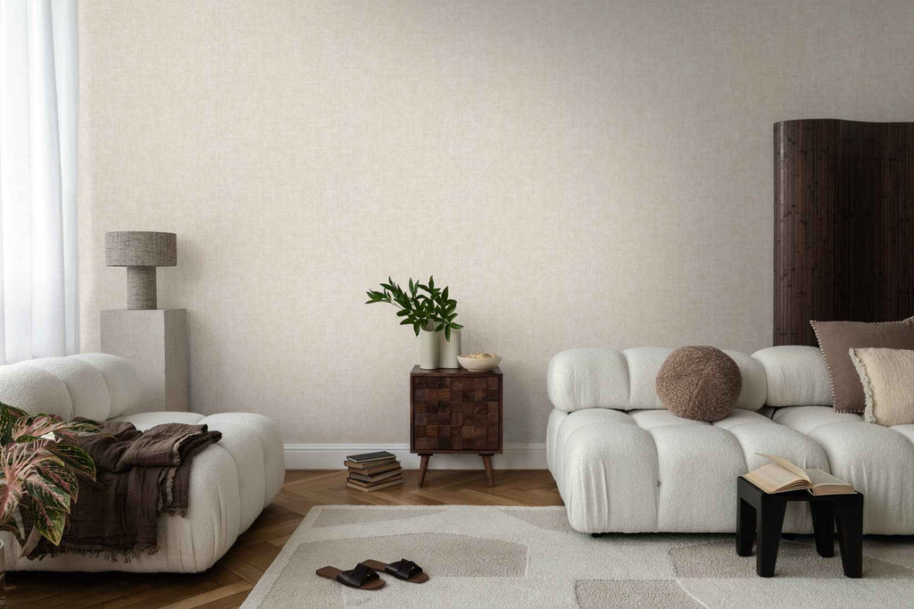 Hochwertige Vliestapete Beige Struktur