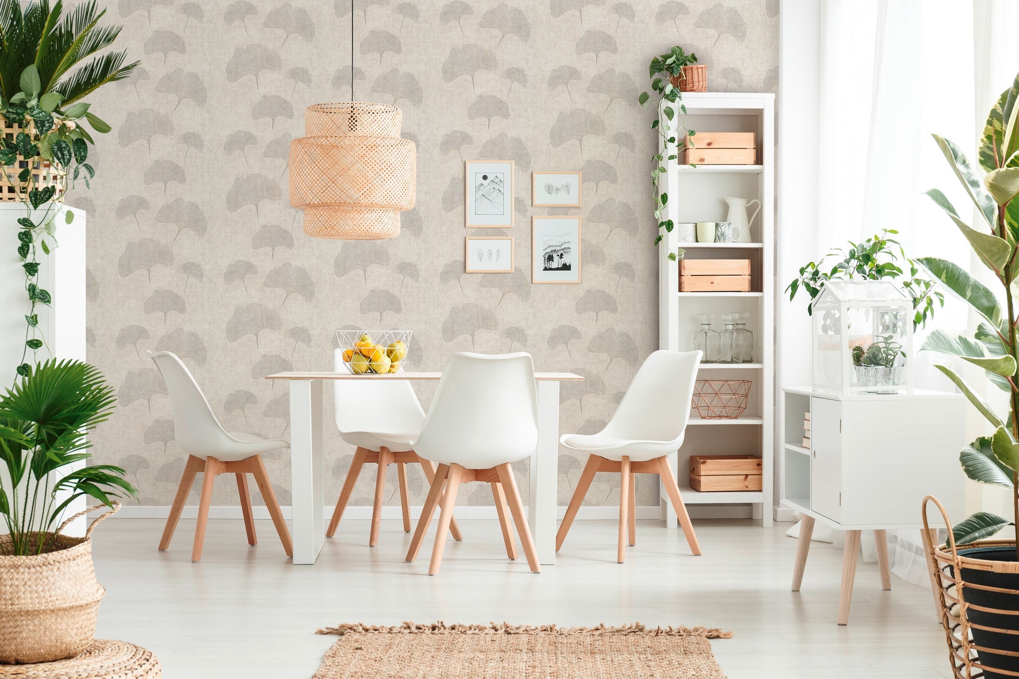 Cuba II-Vliestapete Vinyltapete Beige Floral