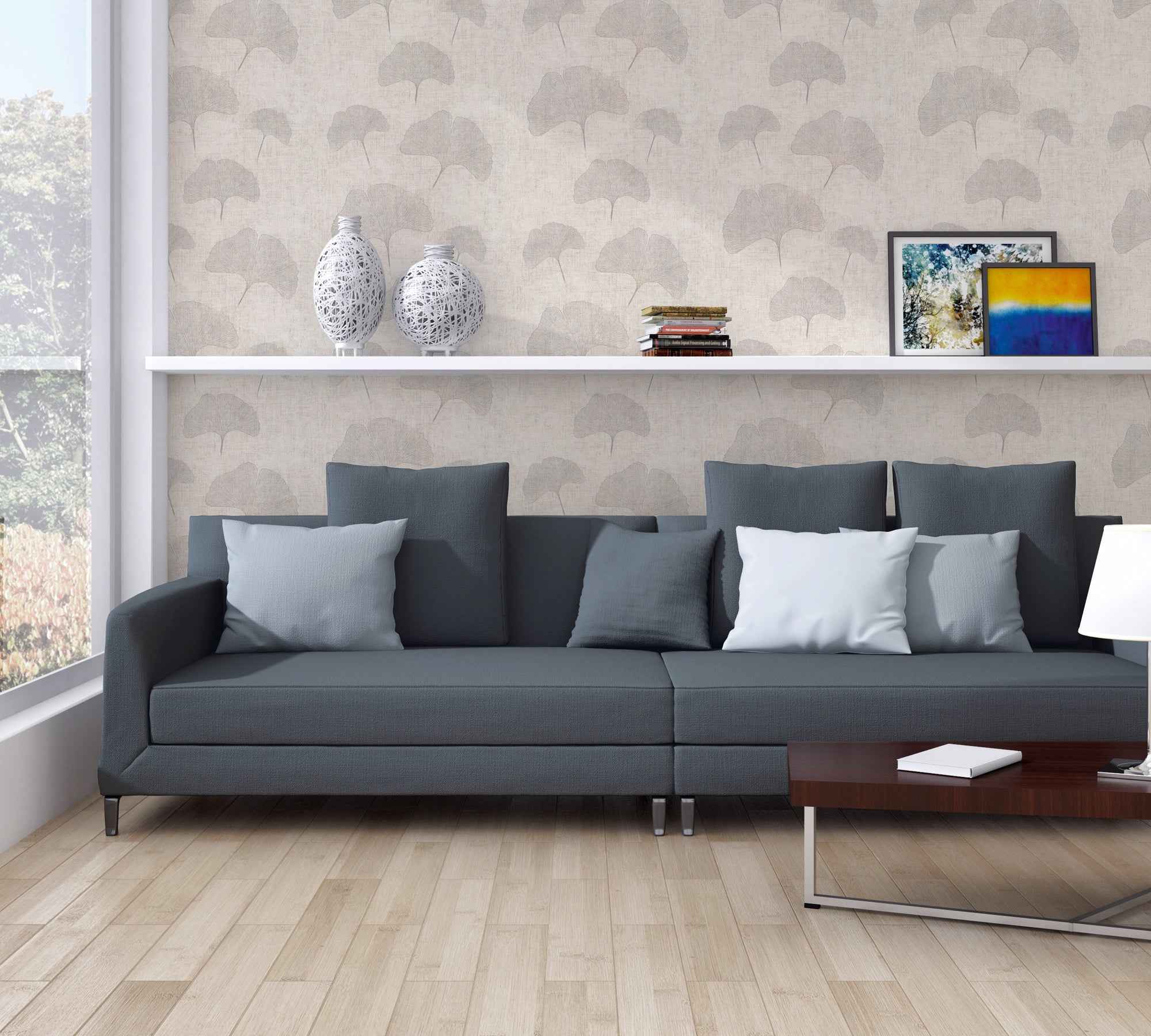 Cuba II-Vliestapete Vinyltapete Beige Floral