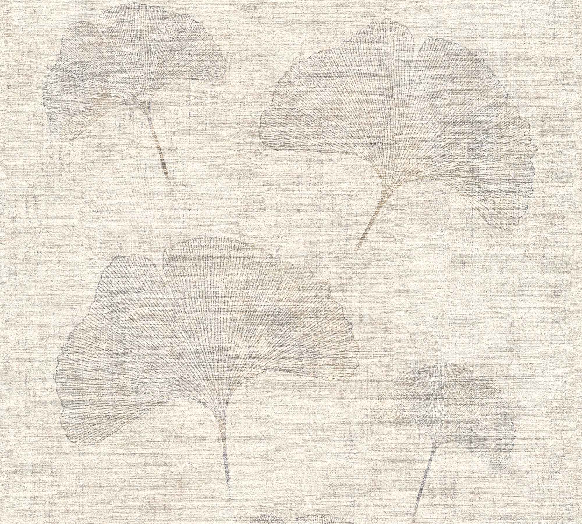 Cuba II-Vliestapete Vinyltapete Beige Floral