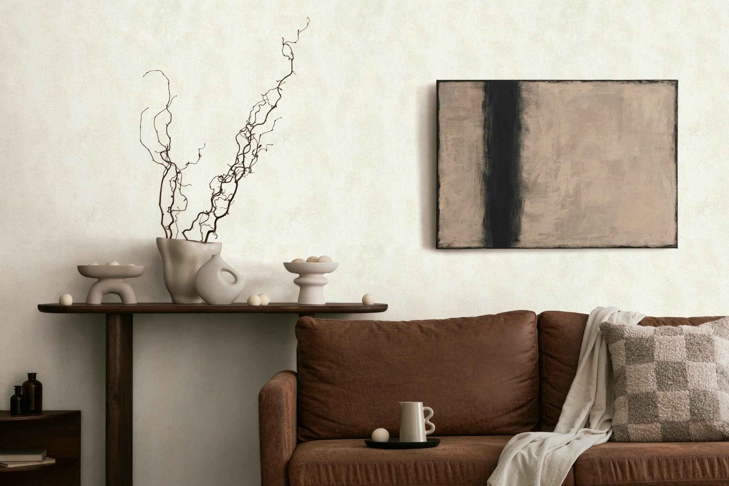 Vliestapete beige einfarbig
