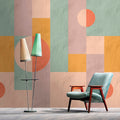 Fotomural Walls by Patel - Photo wallpaper »estrella 2« - Graphic pattern in clay plaster look - red, orange, mint