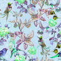 Fotomural Walls by Patel - Mosaic style flowers & birds mural - Blue, Green
