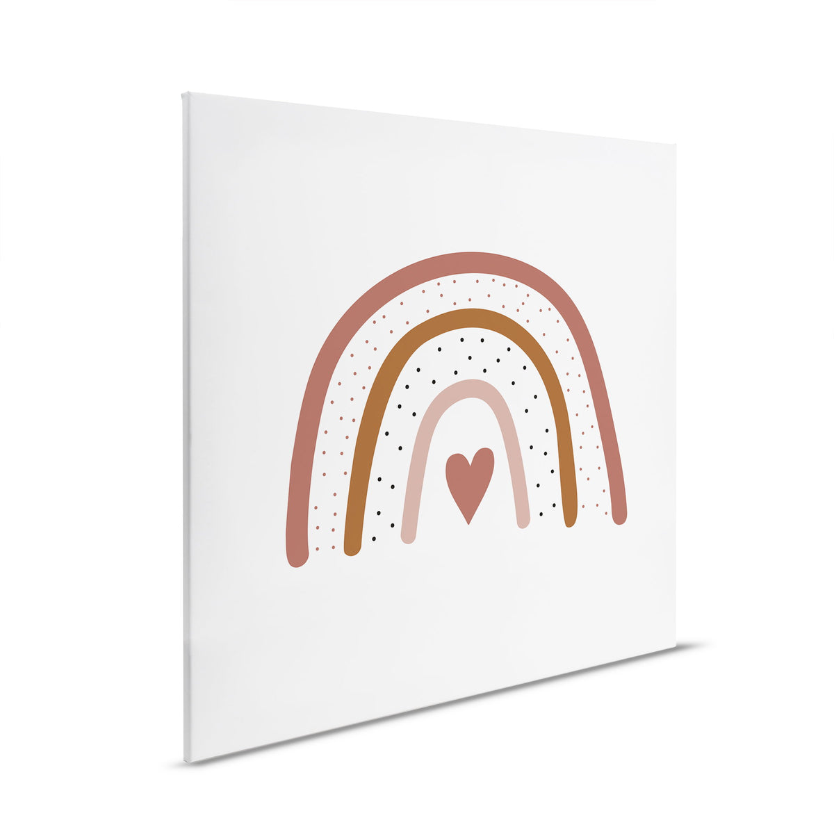 Cuadro lienzo habitación infantil Arco iris de corazones - Motivo infantil en colores suaves
