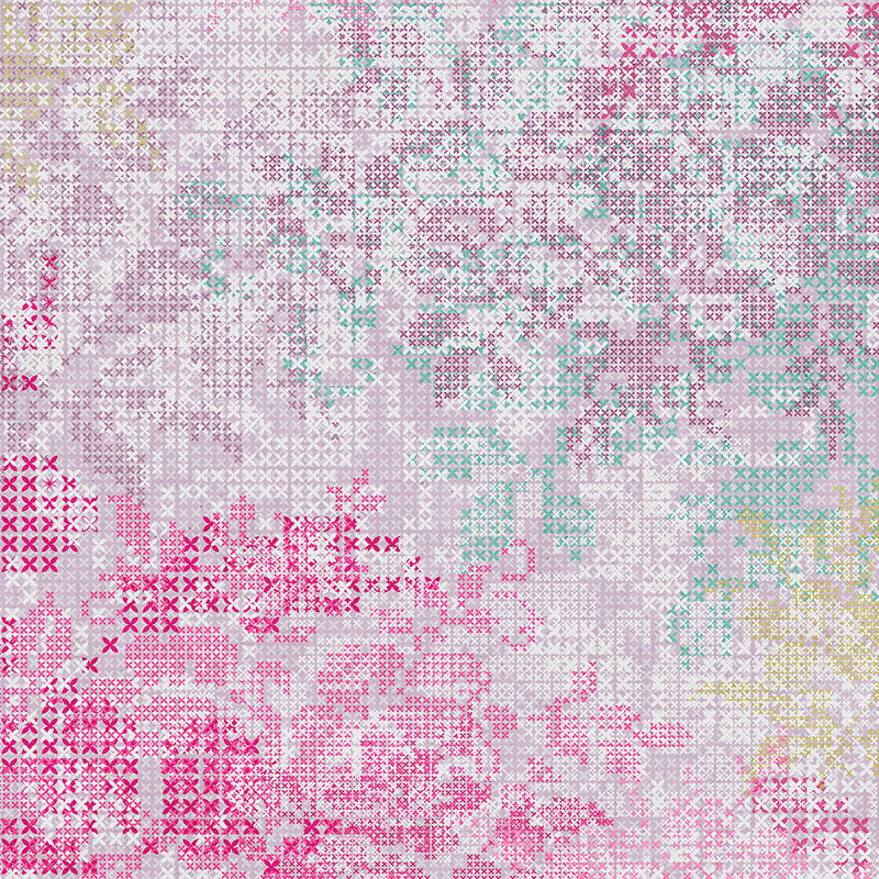 Fotomural Walls by Patel - Graphic pixel pattern mural - pink, grey